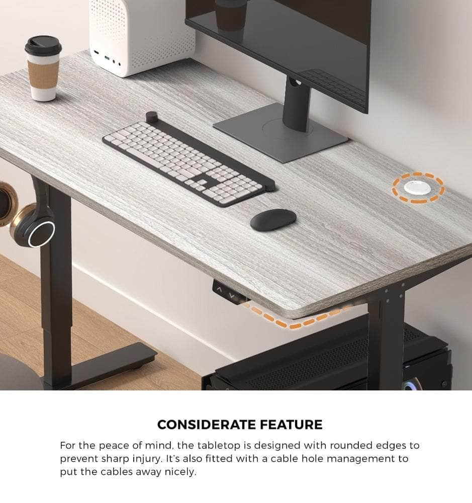 140CM Electric Standing Desk Adjustable Black&Grey-Oak