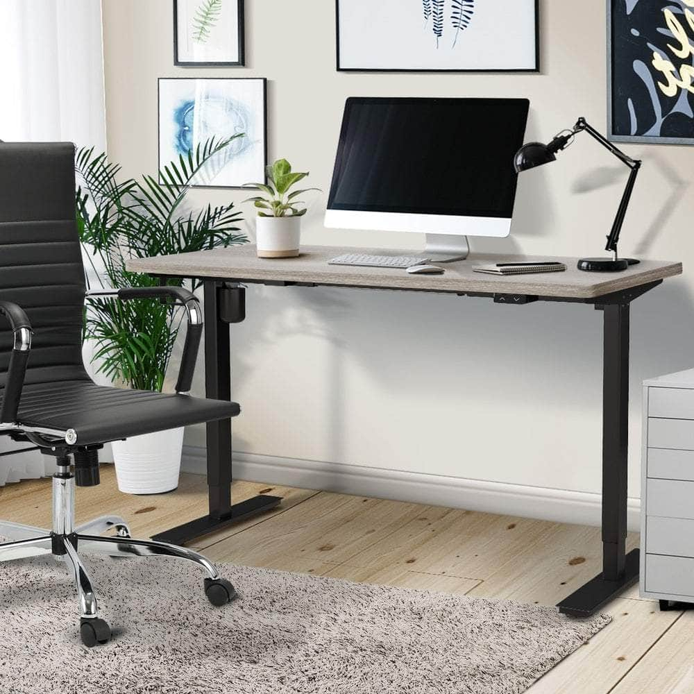 140CM Electric Standing Desk Adjustable Black&Grey-Oak