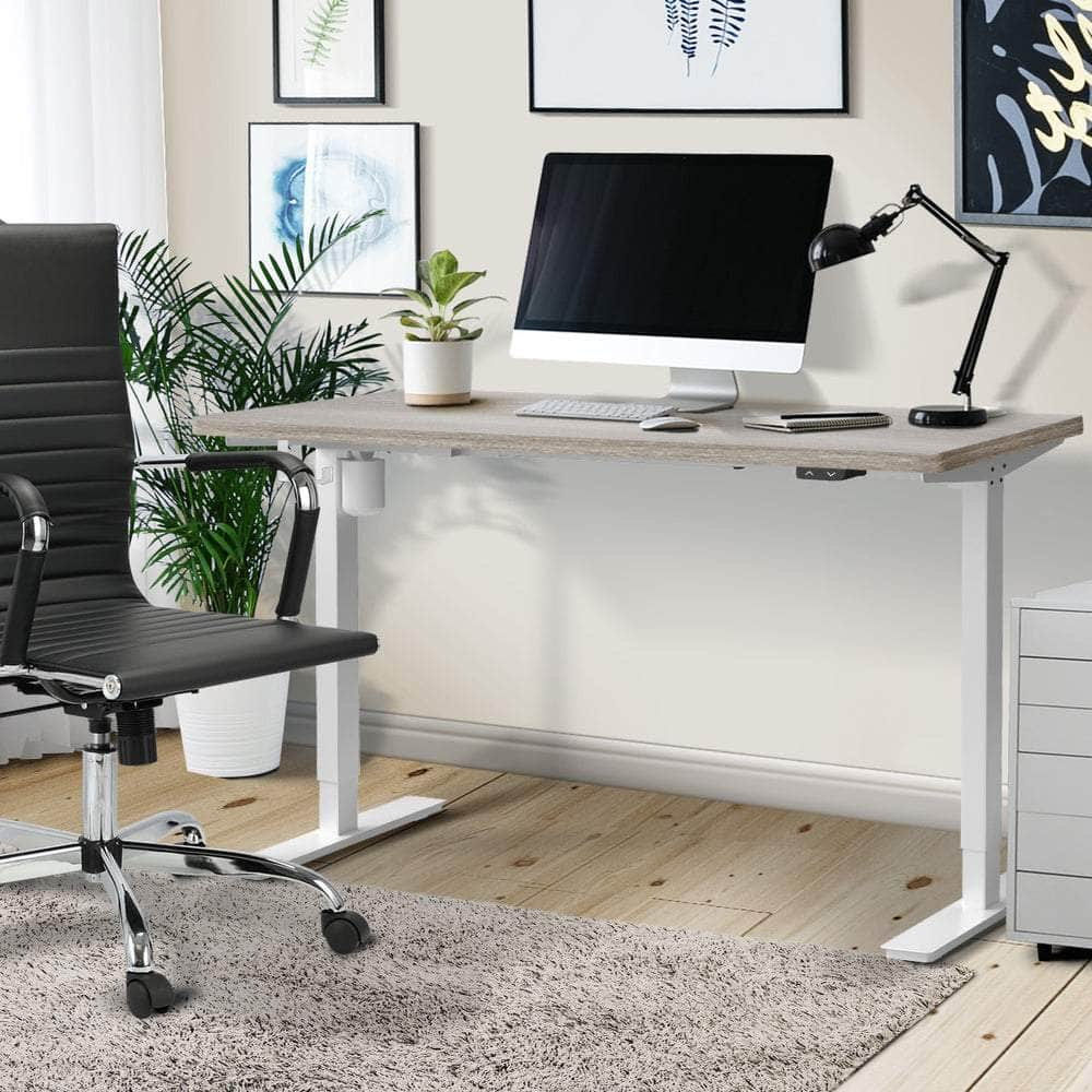 140CM Electric Standing Desk Adjustable Black&Grey-Oak