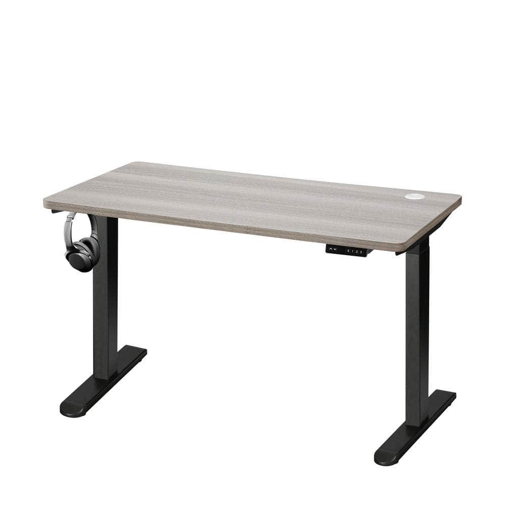 140cm Electric Standing Desk Dual Motor Black&Grey-Oak