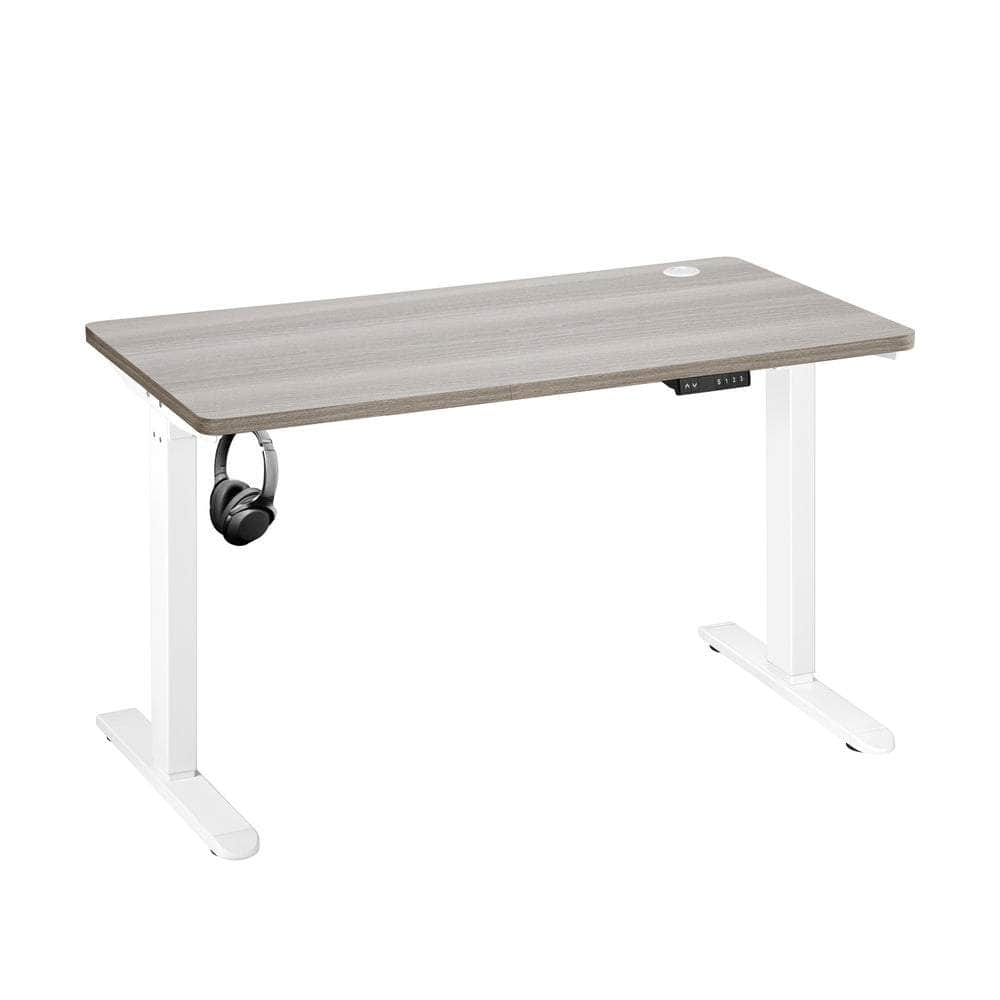 140cm Electric Standing Desk Single Motor Black&Grey-Oak