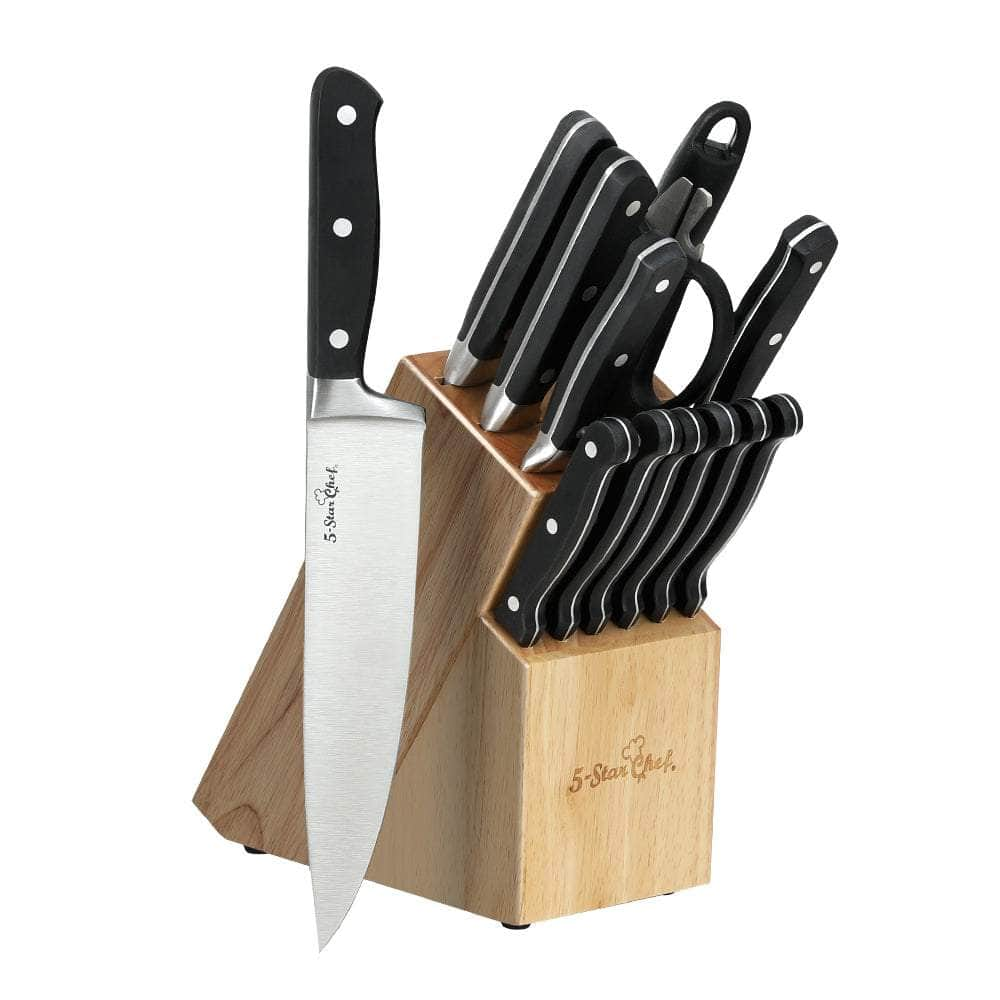 14Pcs Kitchen Knife Set Stainless Steel Non-Stick With Sharpener