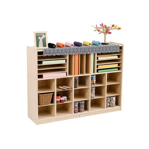 15 Cubby Cabinet Kids Bookshelf Organiser Storage