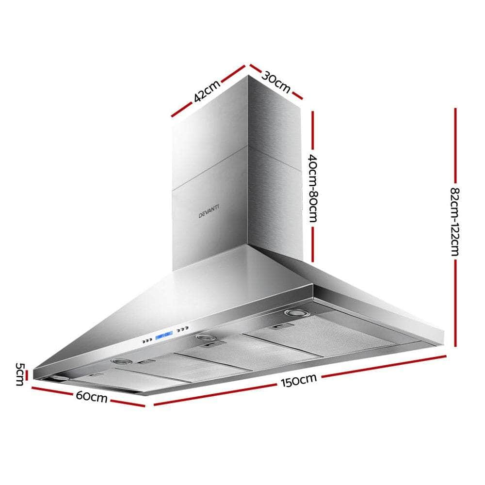 1500Mm Range Hood 150Cm Bbq Commercial Rangehood