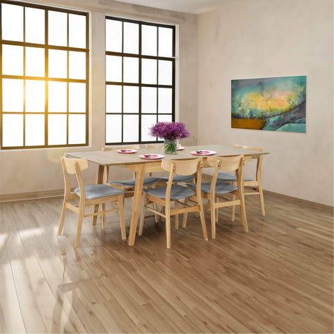 150Cm - 190Cm Extendable Dining Table Scandinavian Style Solid Rubberwood