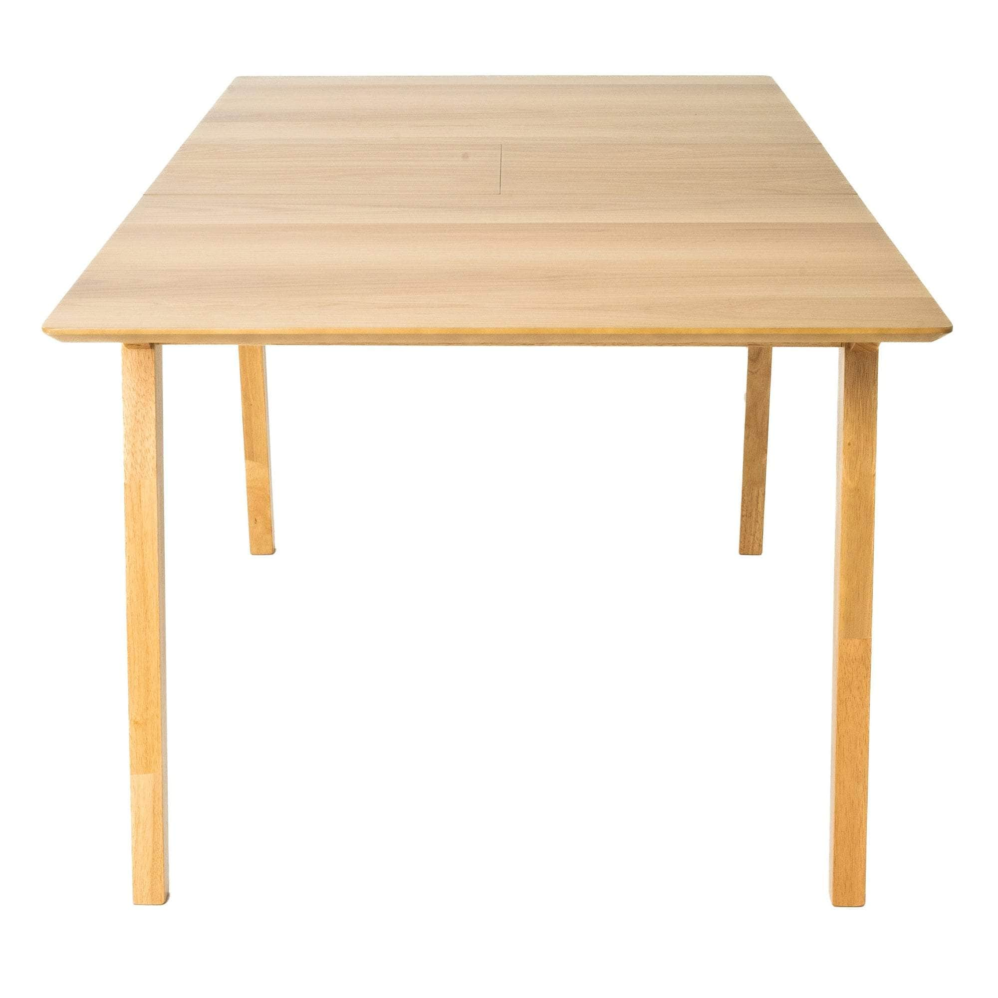 150Cm - 190Cm Extendable Dining Table Scandinavian Style Solid Rubberwood