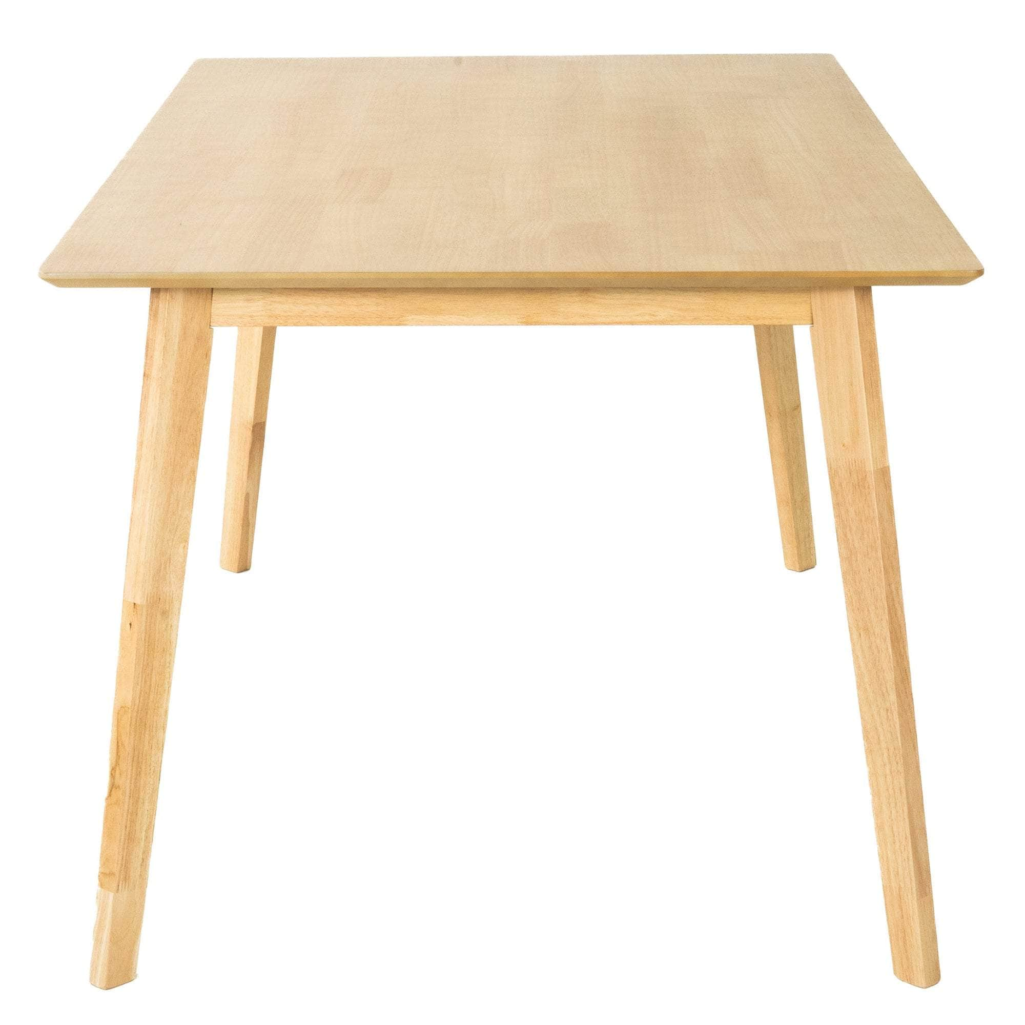 150Cm Dining Table Scandinavian Style Solid Rubberwood Natural