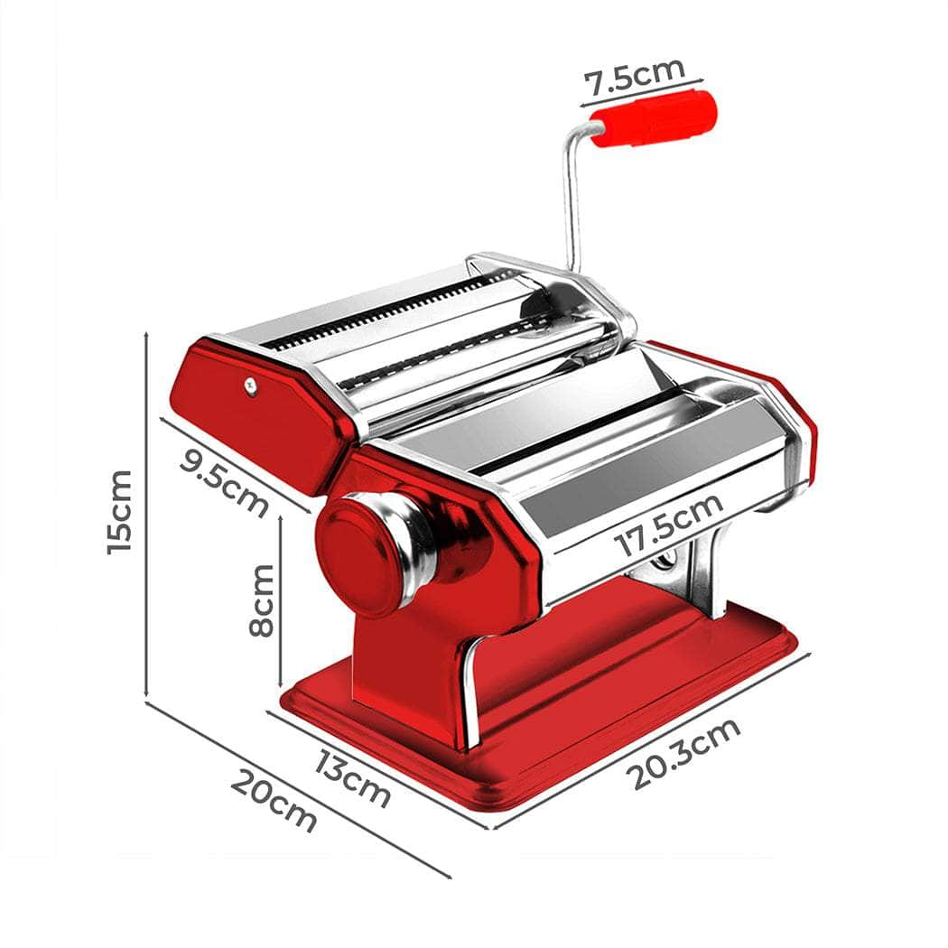 150mm Stainless Steel Pasta Making Machine Red