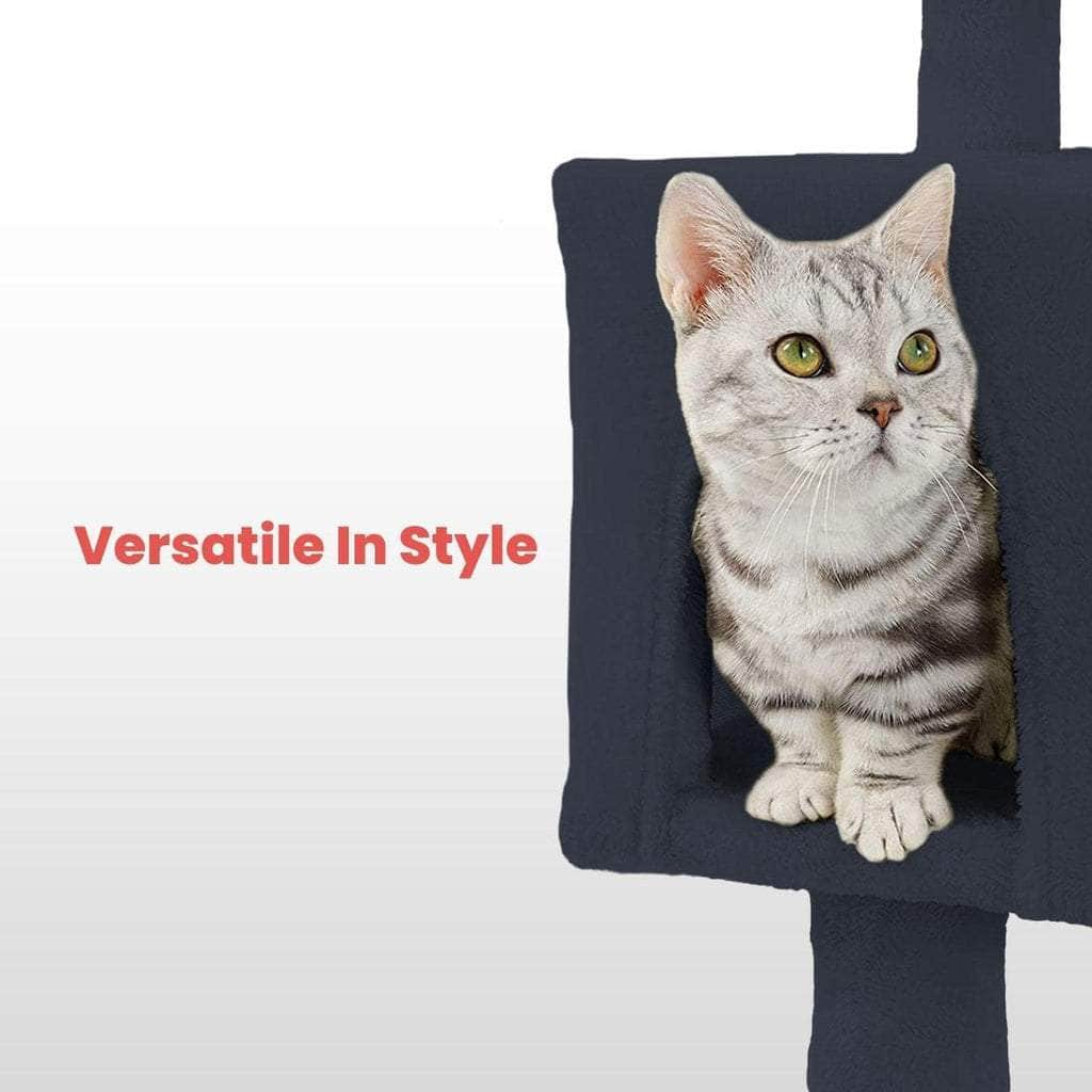 155Cm Plush Cat Condo Cat Tree Dark Grey