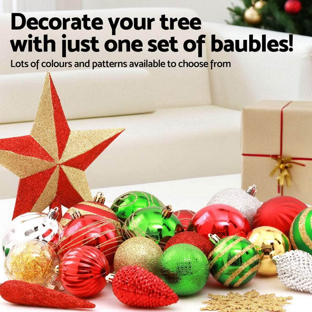 155pcs Christmas Tree Decorations Set Baubles Ornaments Party