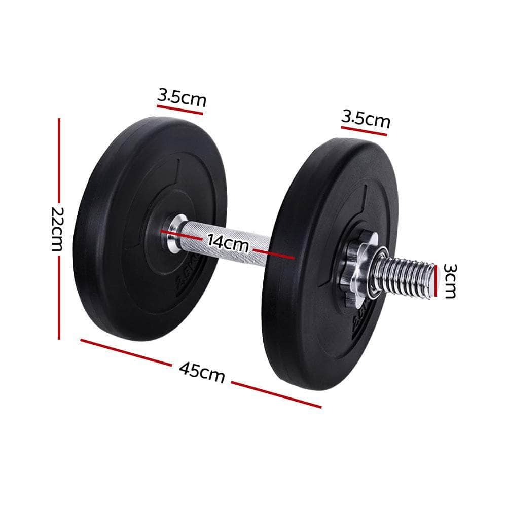 15Kg Dumbbell Set Weight Plates Dumbbells Lifting Bench