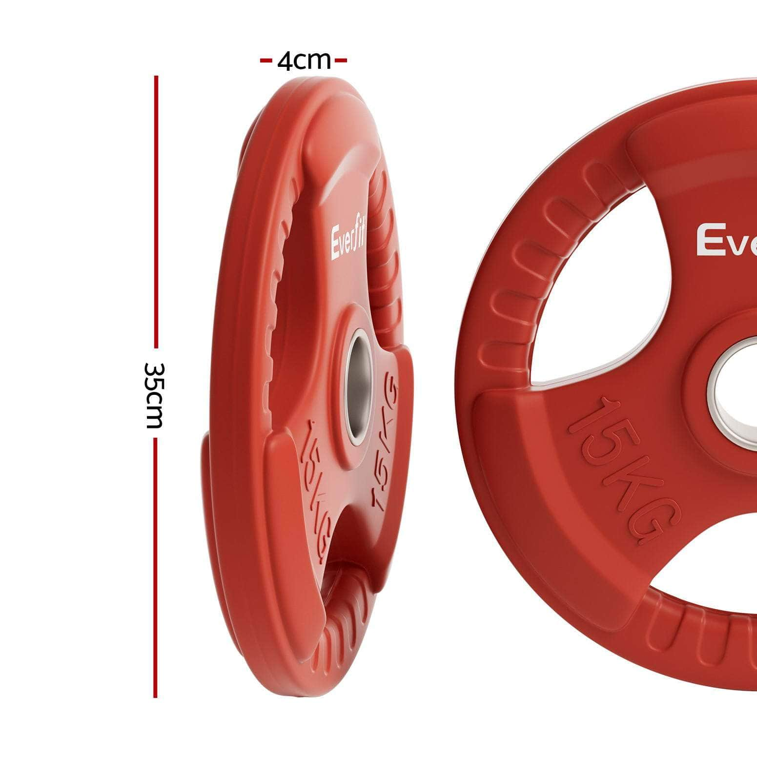 15kg Weight Plates - Standard Dumbbell Barbell Red