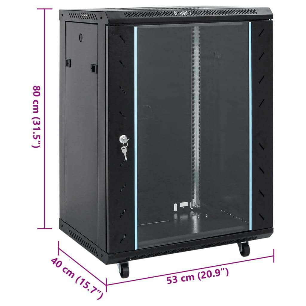 15U Network Cabinet 19" IP20 Black