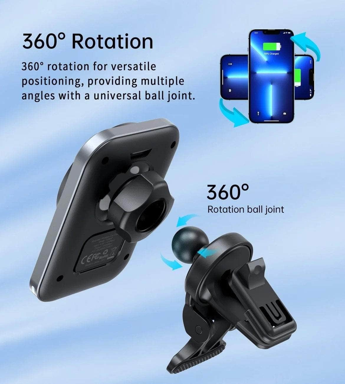 15W Magnetic Car Charger Holder