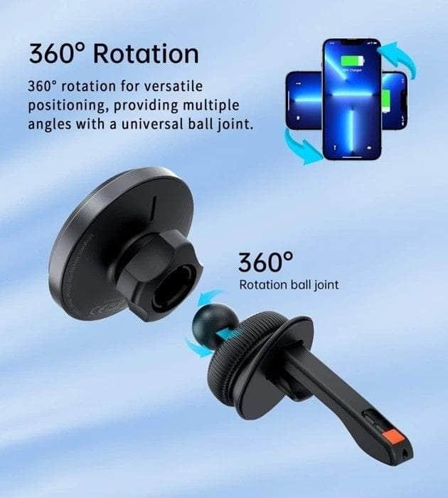 15W Magnetic Car Charger Holder with LED Light