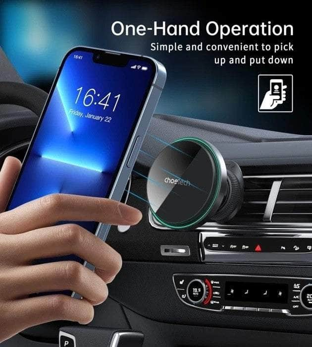 15W Magnetic Car Charger Holder with LED Light