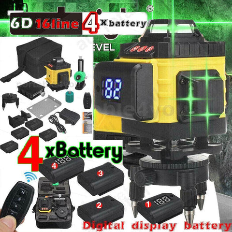 16-Line Green Light Auto-Leveling 360° Rotary Laser Level