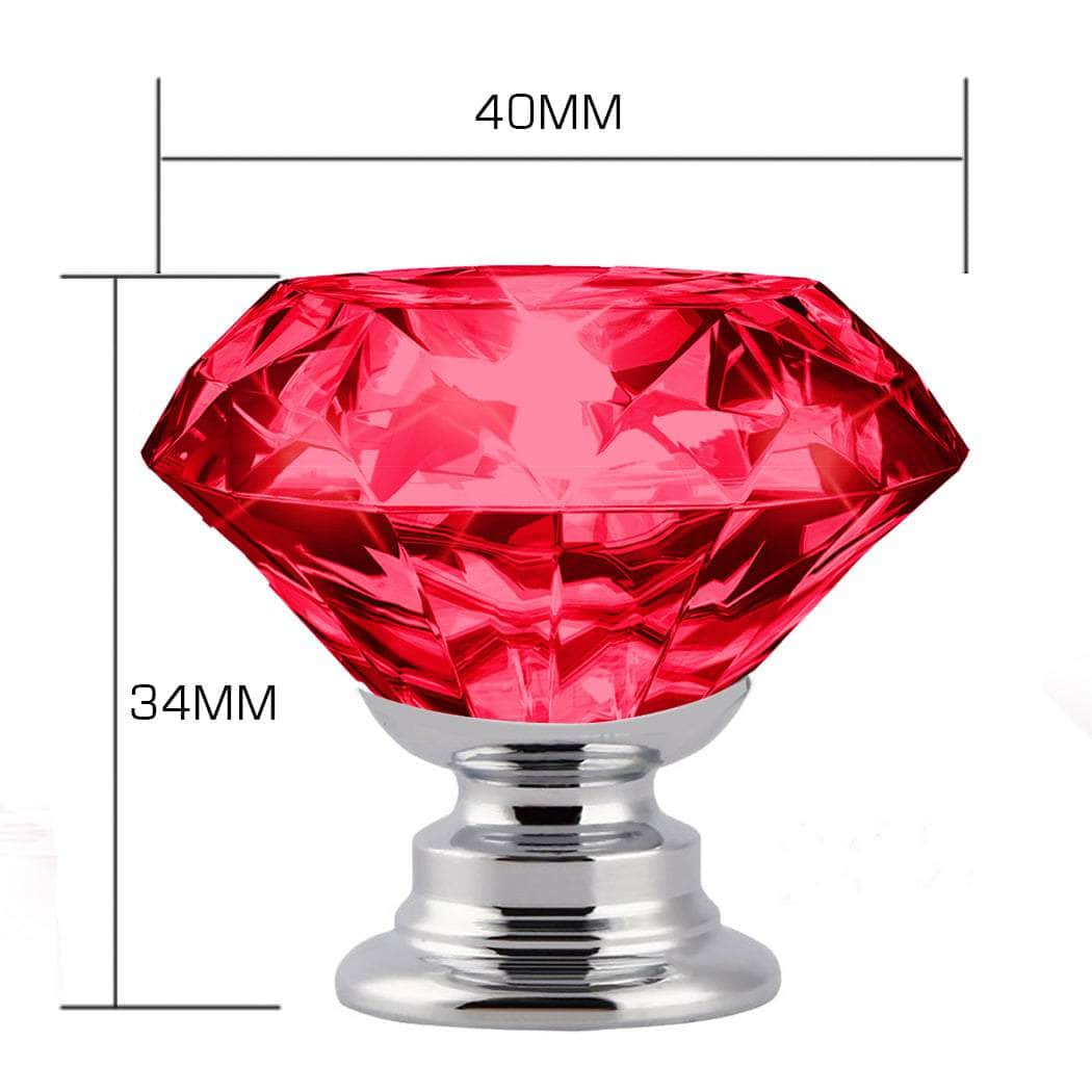 16 Pcs Red Crystal Knobs Door Cabinet Handle