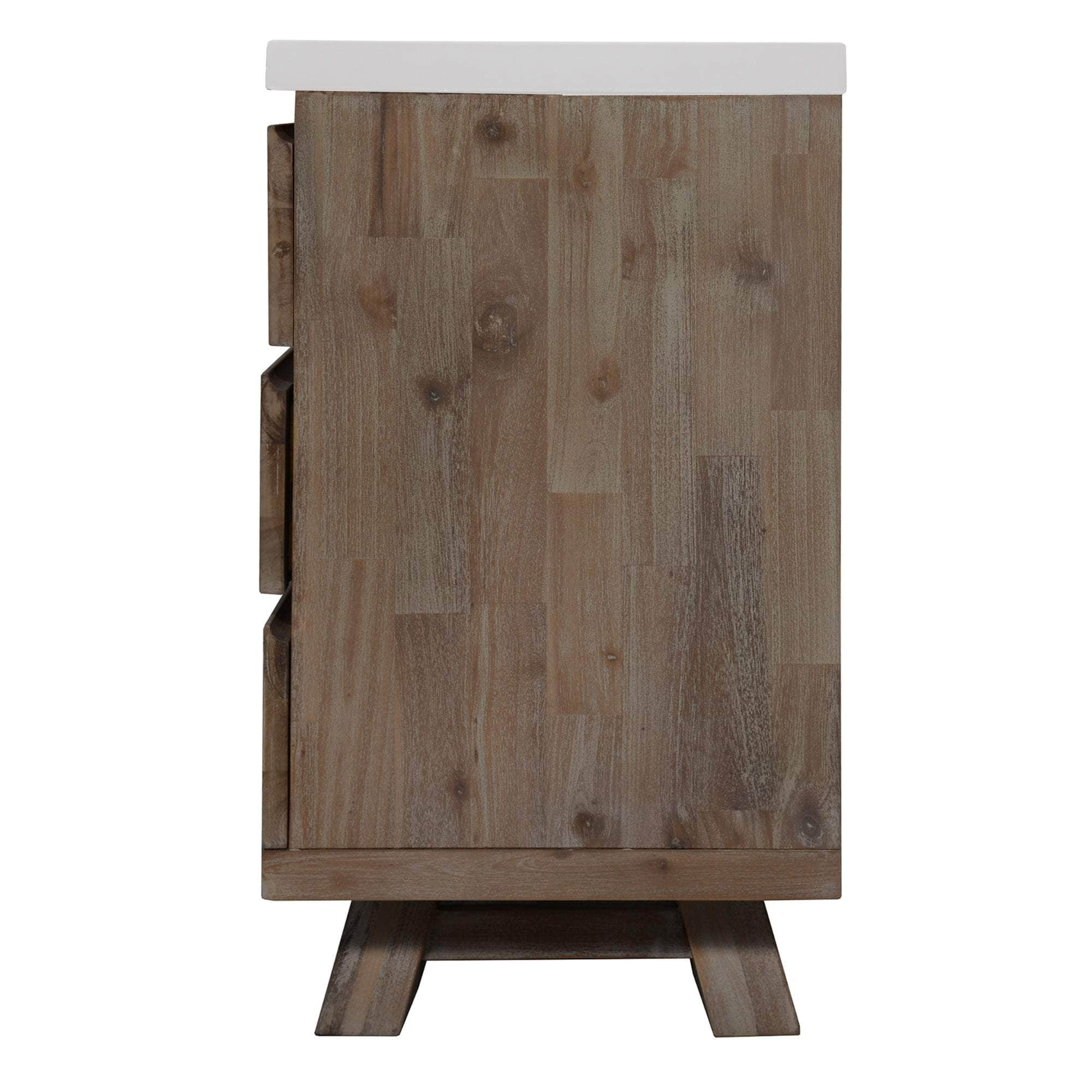 160Cm Acacia Timber Buffet With Concrete Top - White