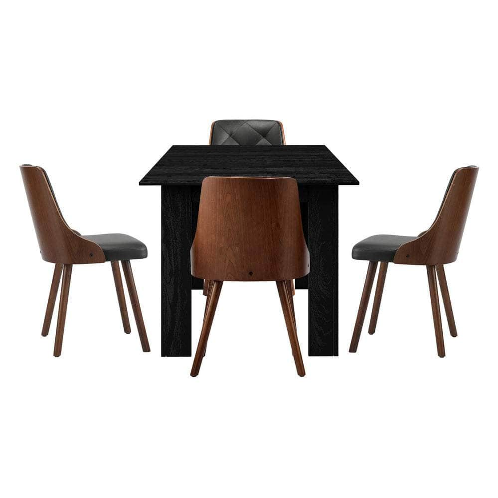 160cm Extendable Dining Table with 4PCS/6PCS Chairs PU Leather