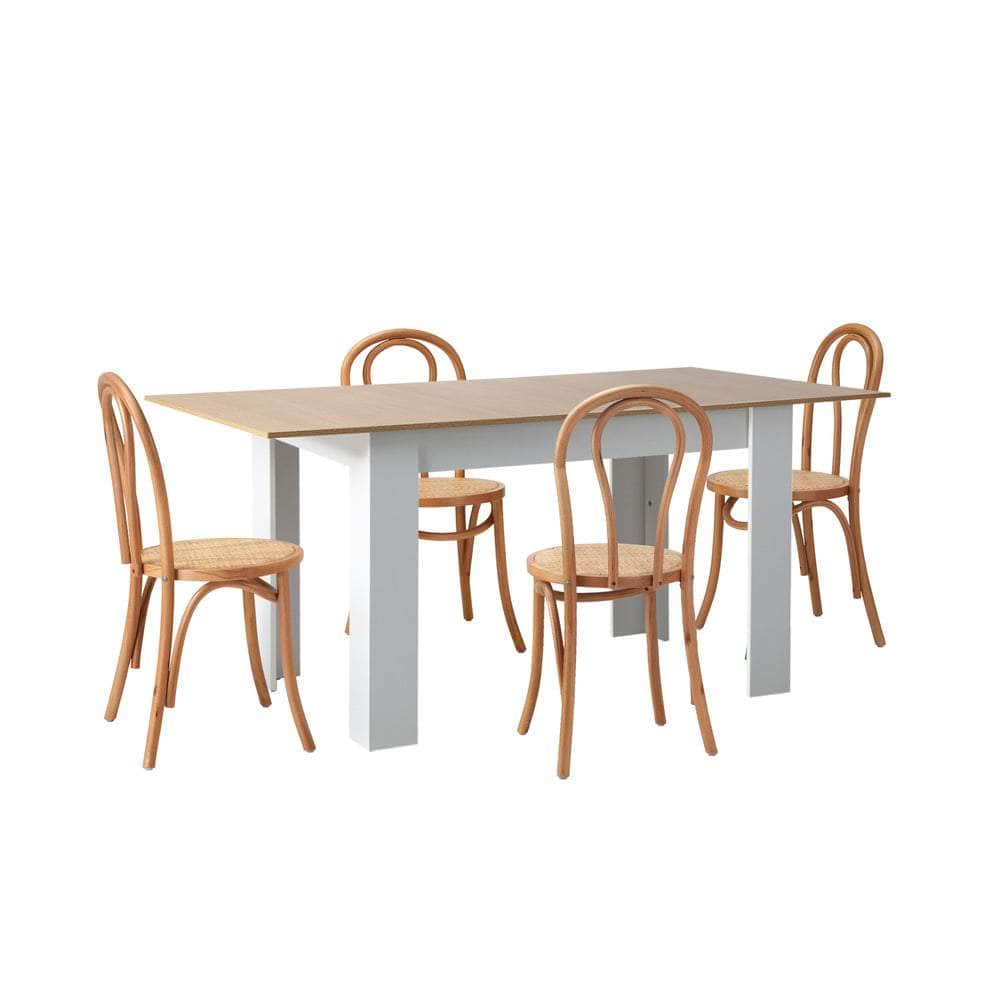 160cm Extendable Dining Table with Crossback Chairs