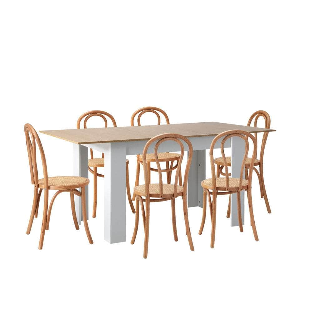 160cm Extendable Dining Table with Crossback Chairs