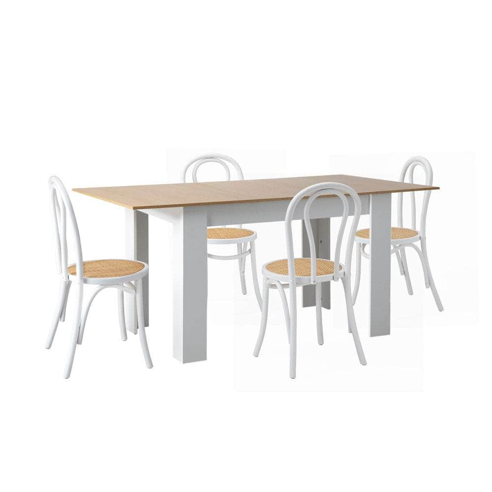 160cm Extendable Dining Table with Crossback Chairs