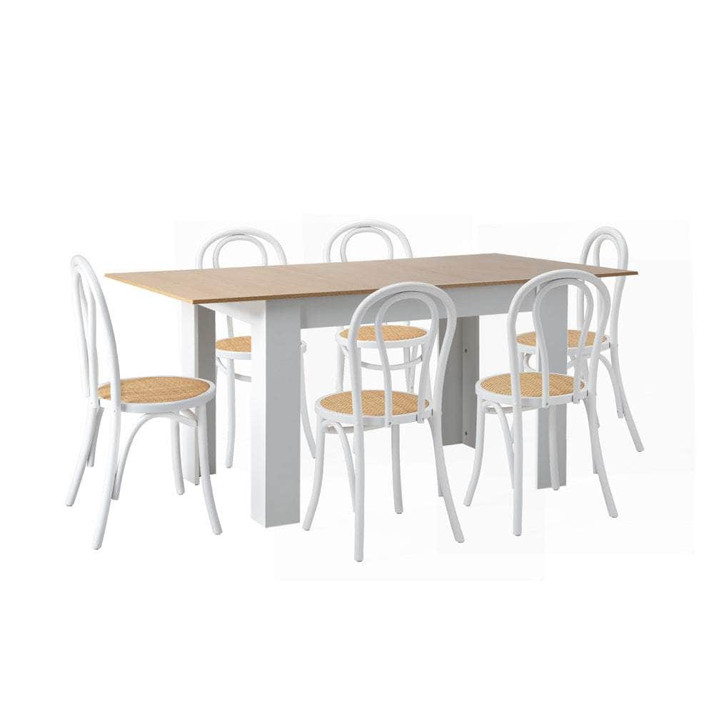 160cm Extendable Dining Table with Crossback Chairs