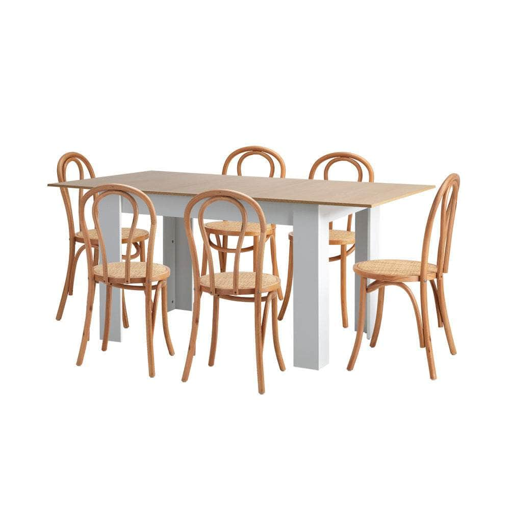 160cm Extendable Dining Table with Crossback Chairs