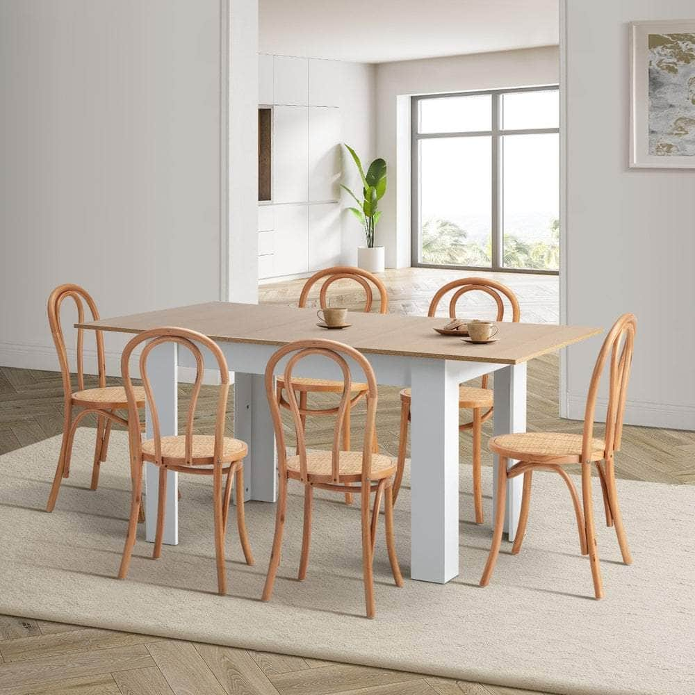 160cm Extendable Dining Table with Crossback Chairs