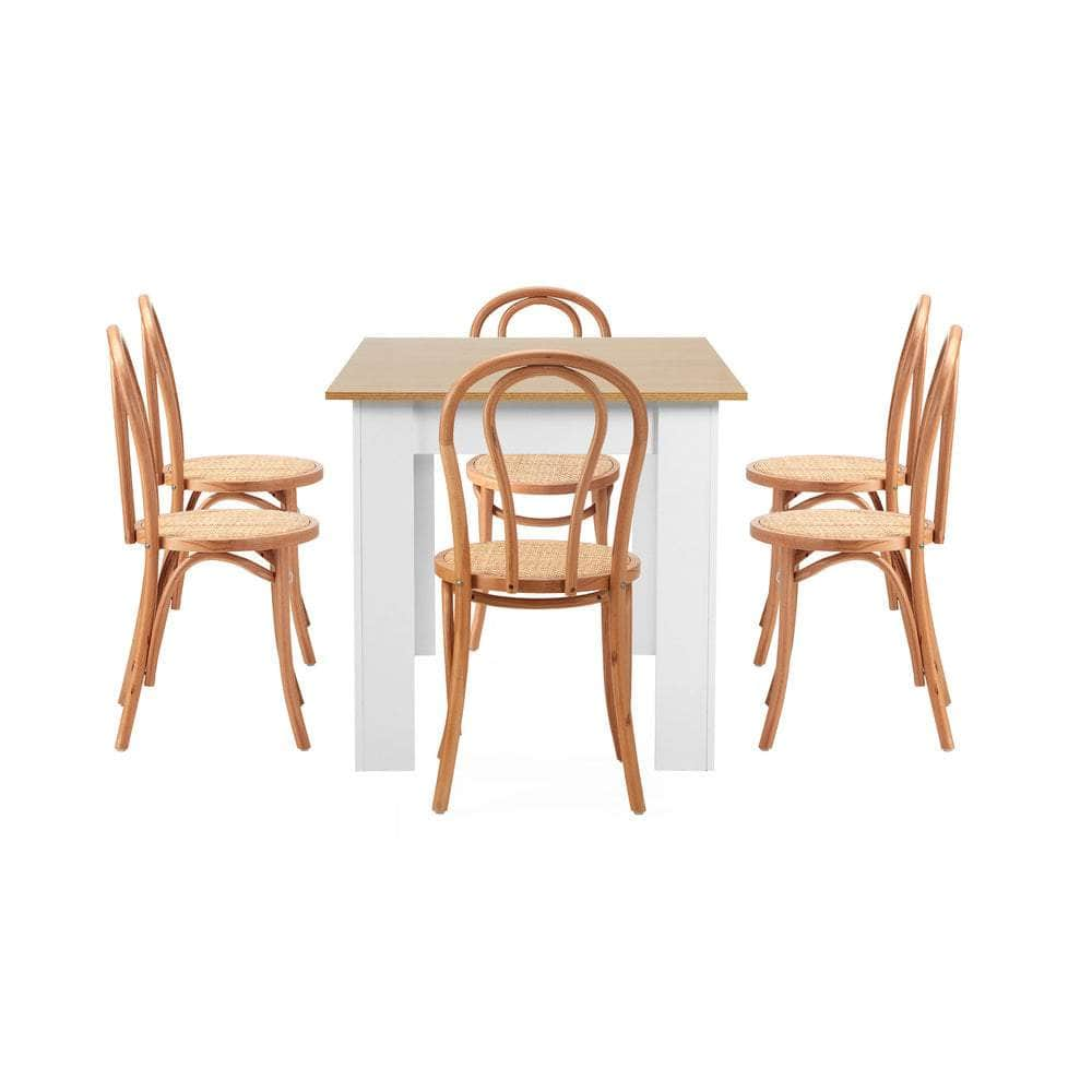 160cm Extendable Dining Table with Crossback Chairs