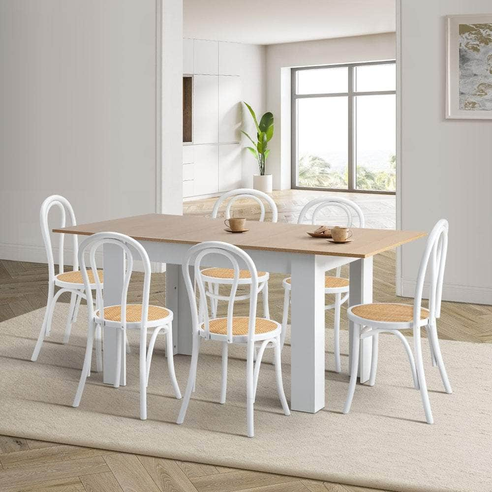 160cm Extendable Dining Table with Crossback Chairs