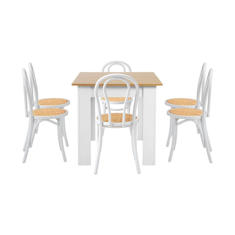 160cm Extendable Dining Table with Crossback Chairs