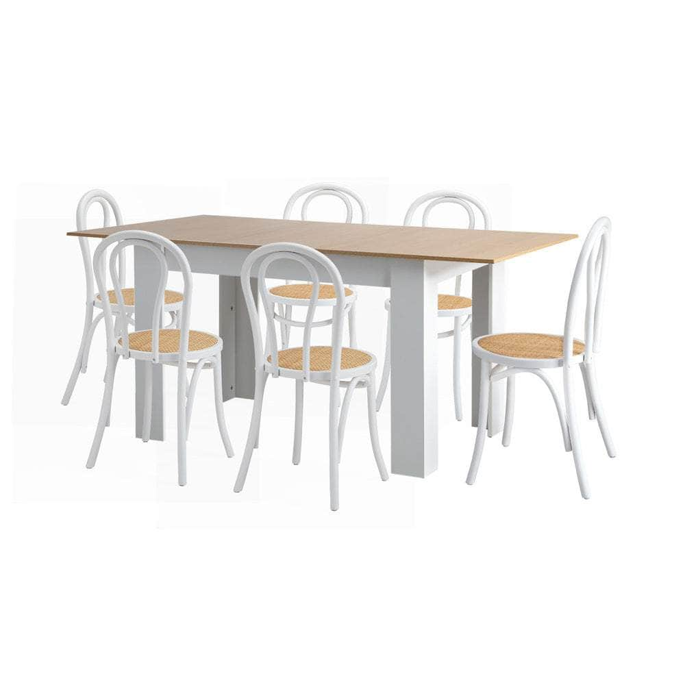 160cm Extendable Dining Table with Crossback Chairs