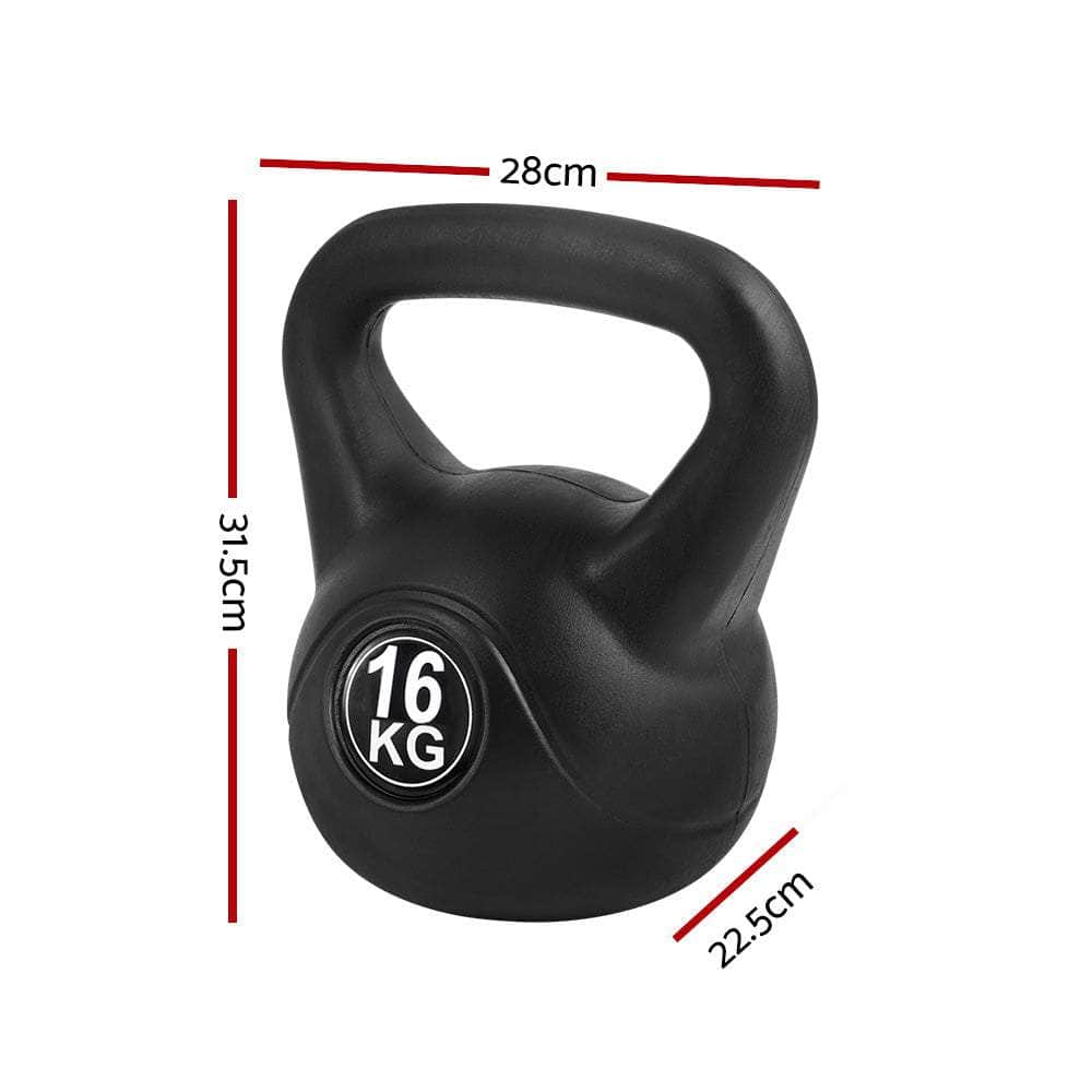 16Kg Kettlebell Set Weight Lifting Bench Dumbbells Kettle Bell