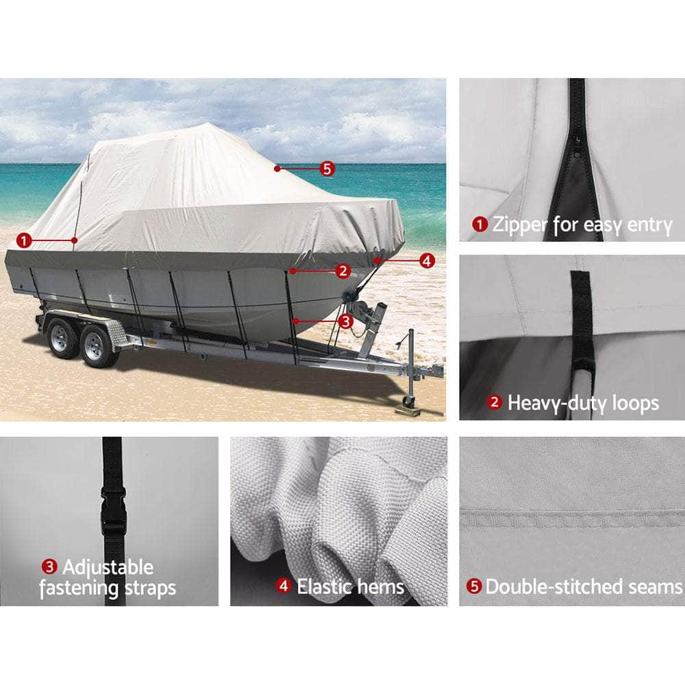 17-19Ft Boat Cover Trailerable Jumbo 600D Marine Heavy Duty