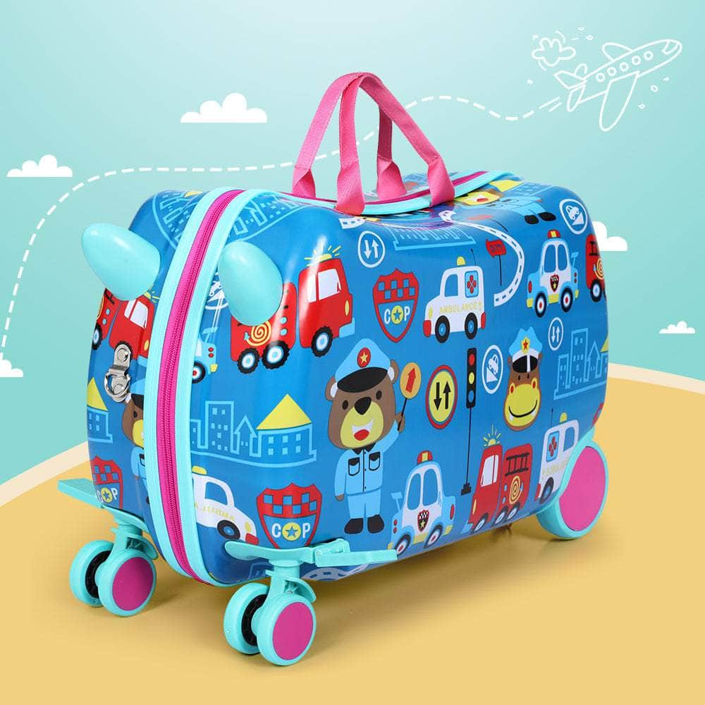 17" Kids Ride On Luggage Children Suitcase Trolley Travel Car