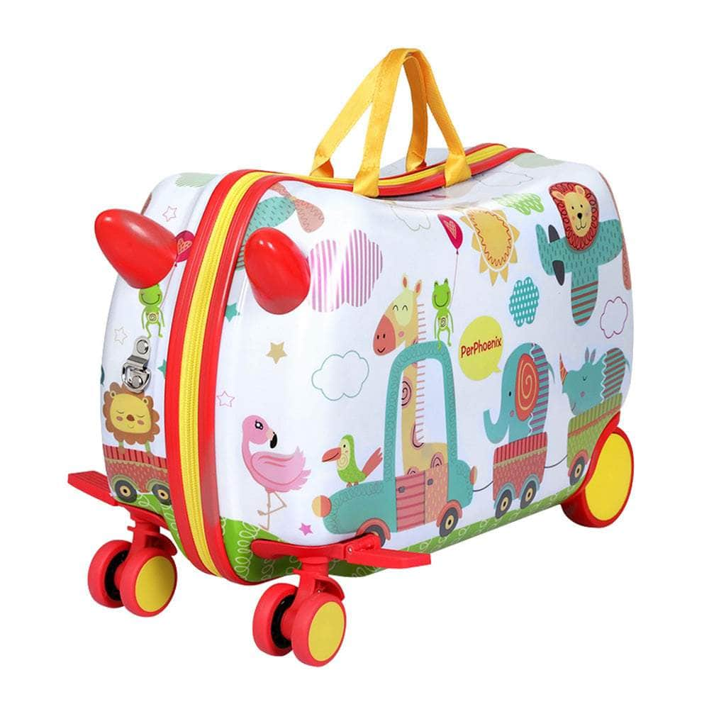 17" Kids Ride On Luggage Children Suitcase Trolley Travel Car