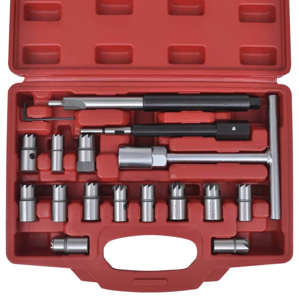 17 pcs Diesel Injector Seat Cutter Set