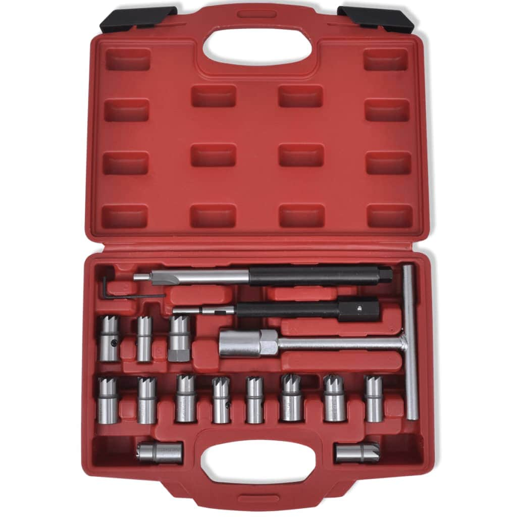 17 pcs Diesel Injector Seat Cutter Set