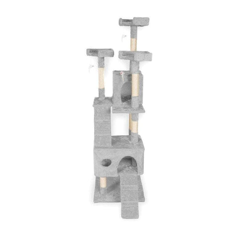 170Cm Plush Cat Condo Cat Tree Grey