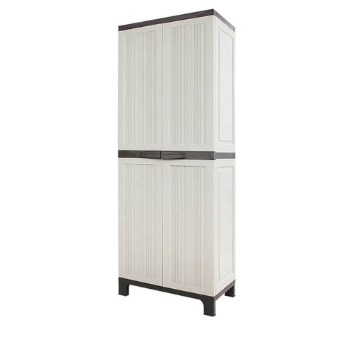 173Cm Outdoor Storage Cabinet Box Lockable Cupboard Sheds Garage Beige