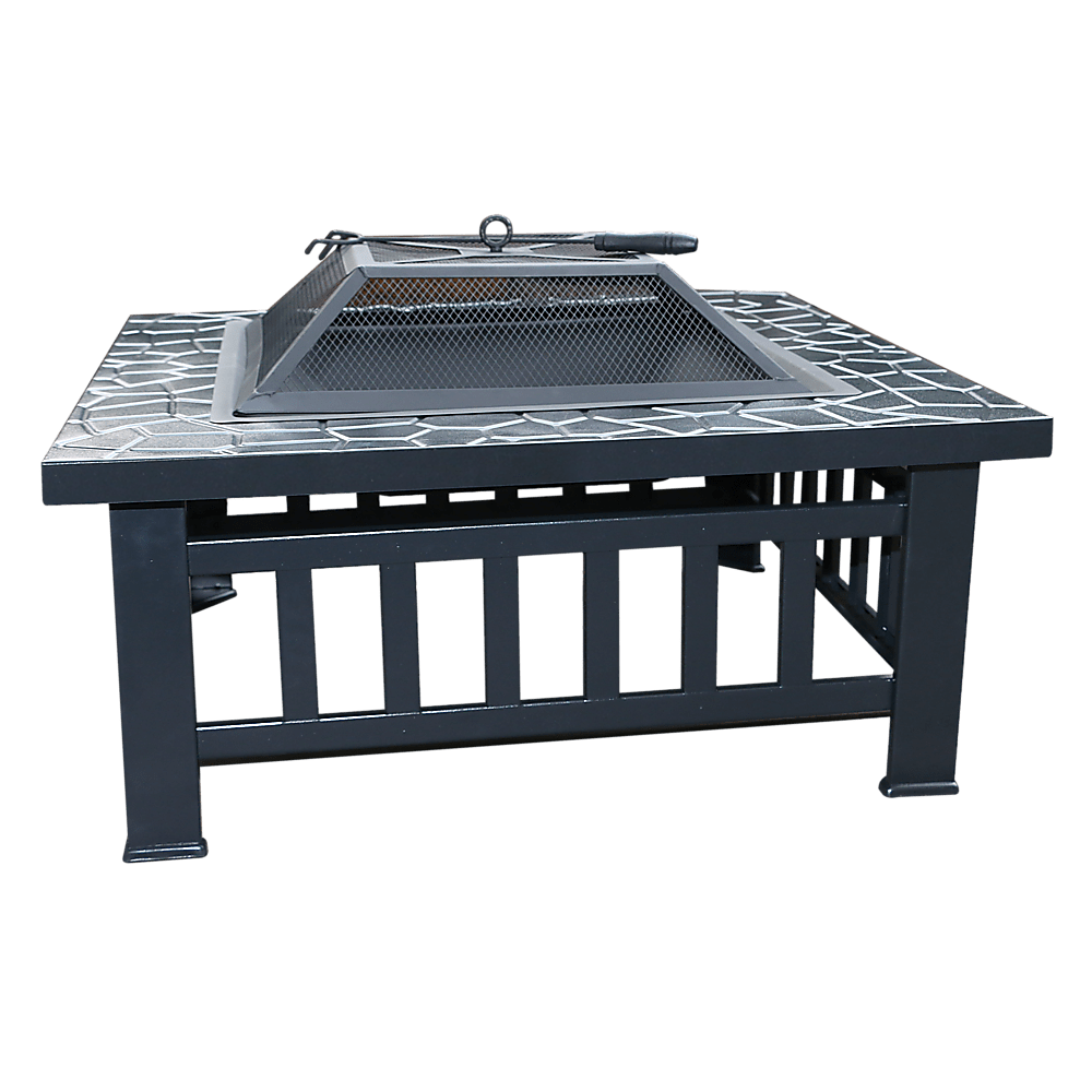 18" Square Metal Fire Pit Outdoor Heater