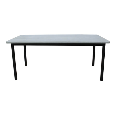 180Cm 6 Seater Outdoor Dining Table Glass Concrete Top