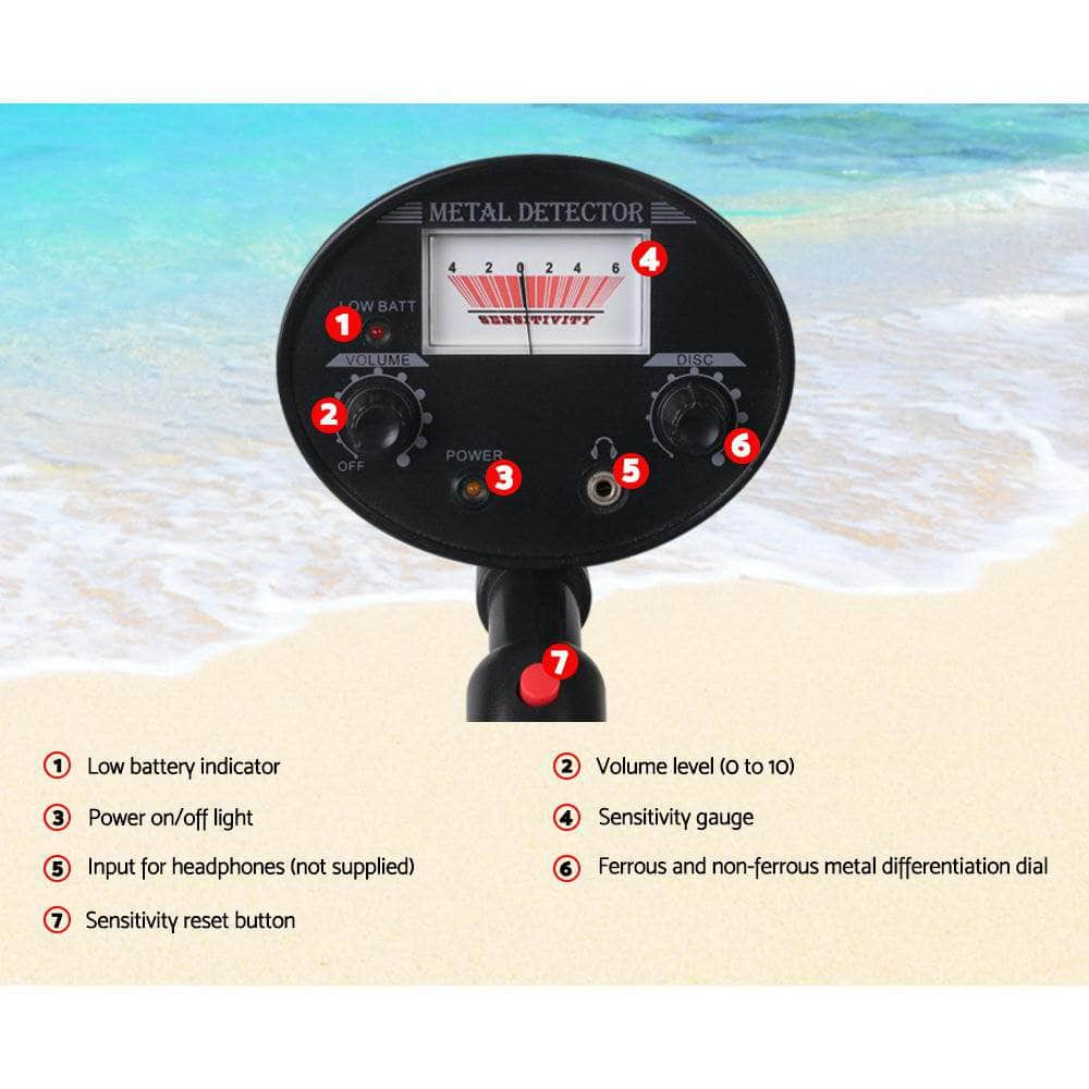 180Mm Deep Waterproof Pinpointer Metal Detector Black