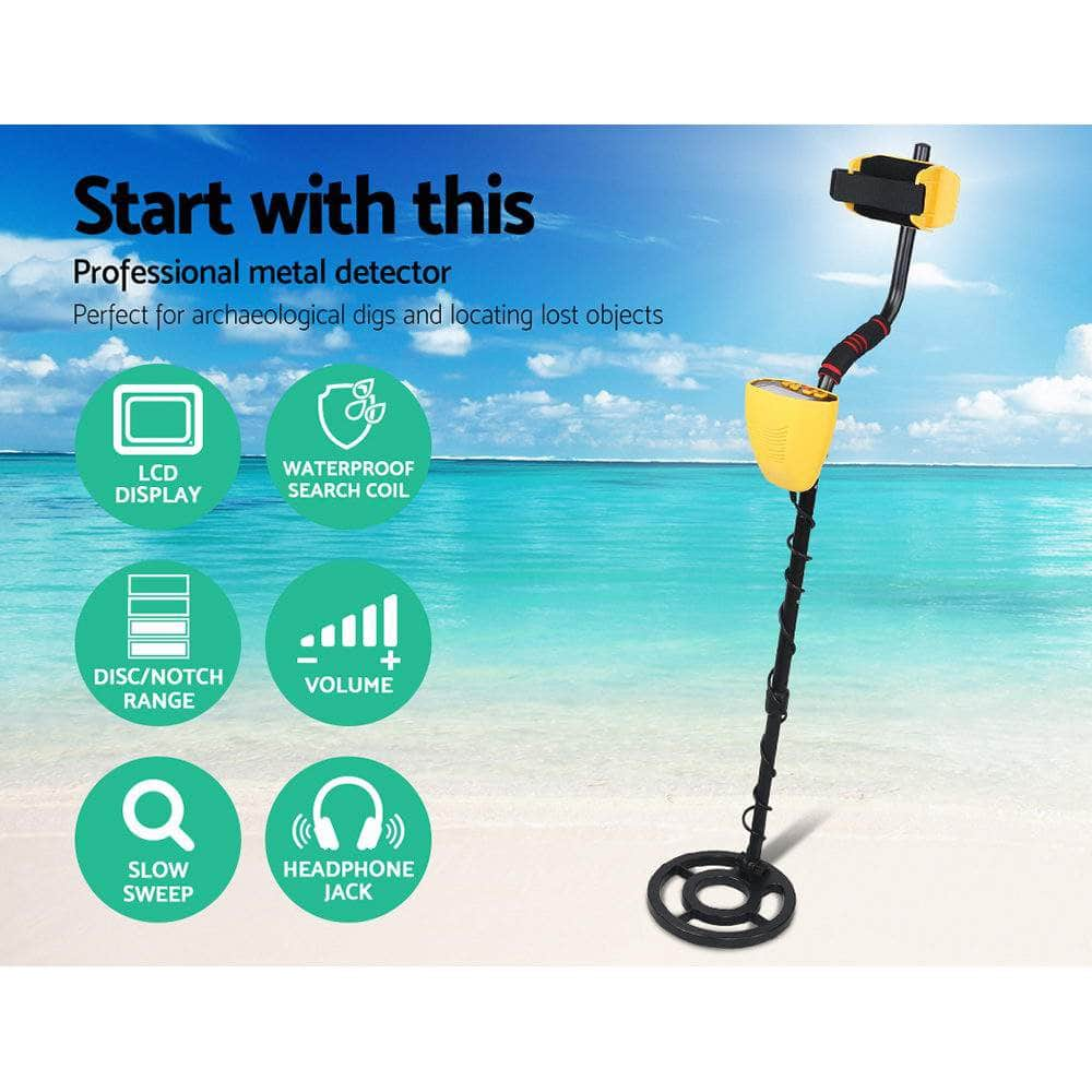 180Mm Deep Waterproof Treasure Hunter Metal Detector Yellow