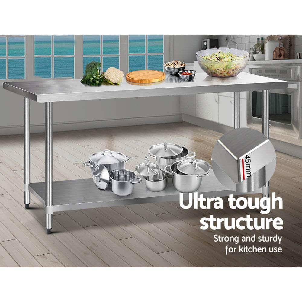 1829X760Mm Stainless Steel Kitchen Bench