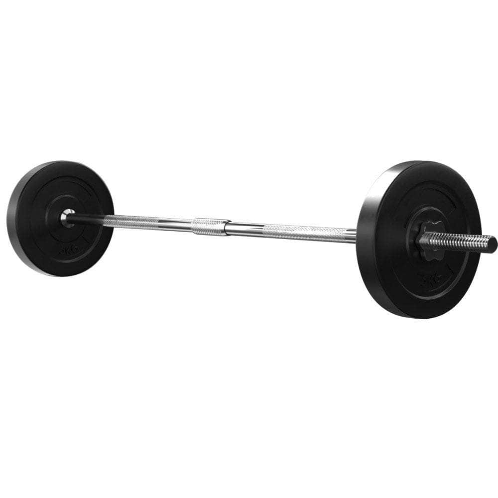 18Kg Barbell Set Weight Plates Bar Lifting Bench 168Cm