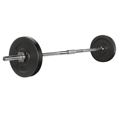 18Kg Barbell Set Weight Plates Bar Lifting Bench 168Cm