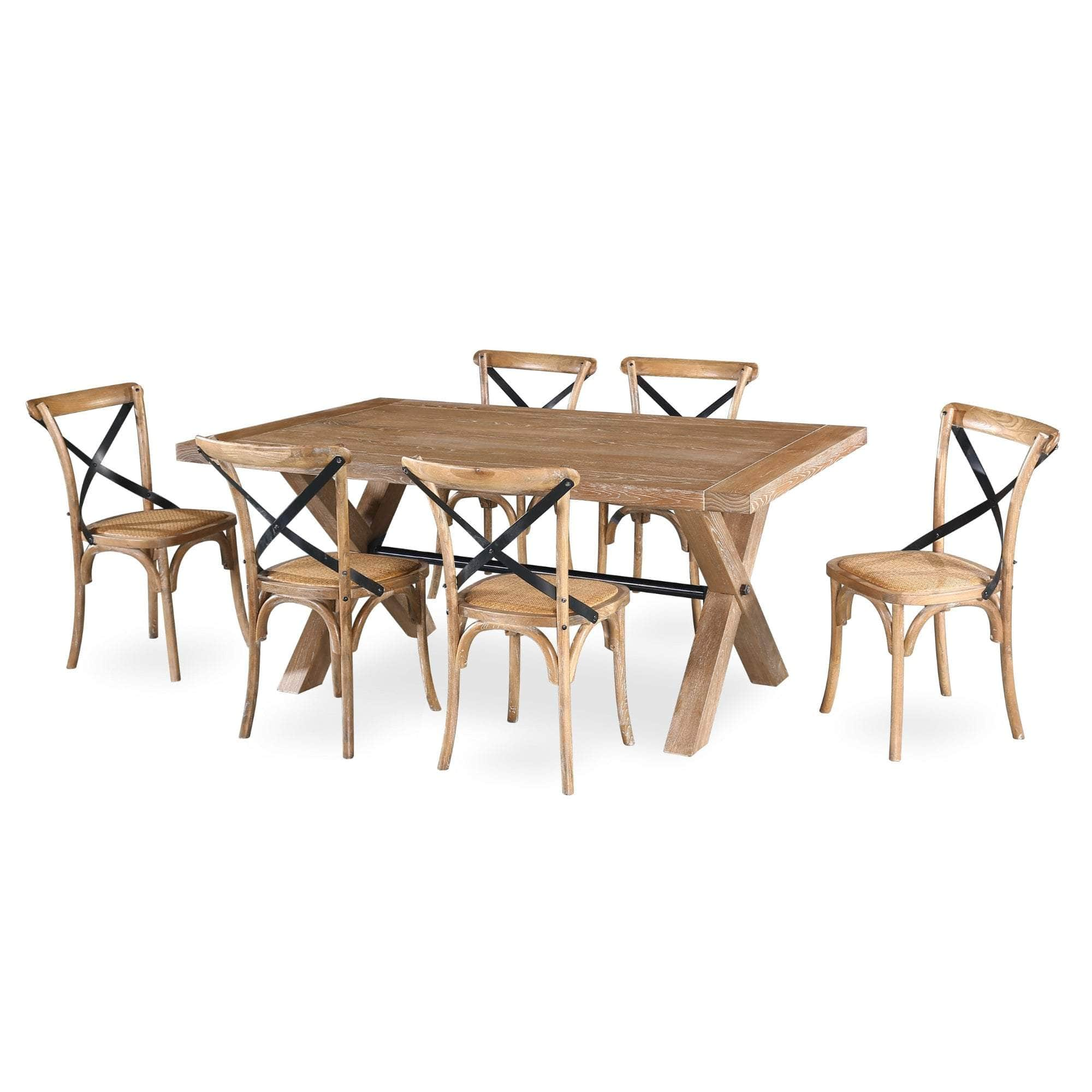 190Cm Dining Table Timber Wood Natural